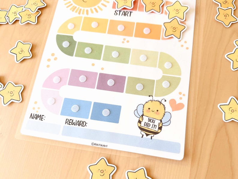 Printable Reward Chart for Kids Toddler Goal Chart Printable Kids Routine Chart Colourful Rainbow Behavior Daily Chore Chart for Toddlers image 8