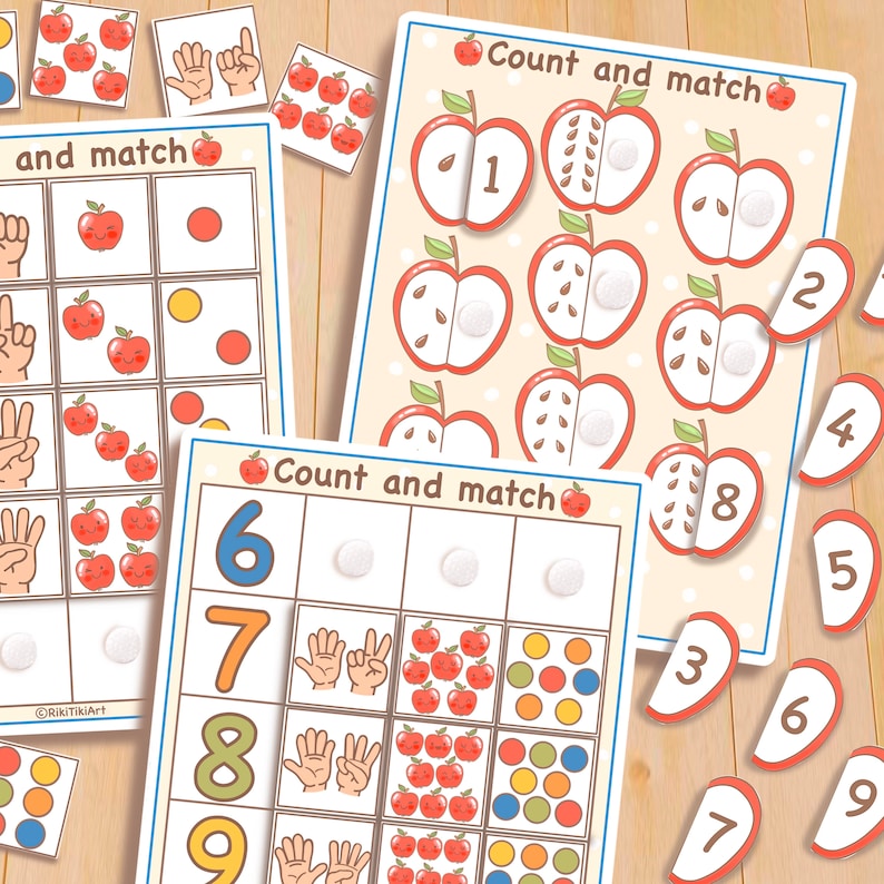 Montessori Math Count and Match Activity Printable Preschool Etsy