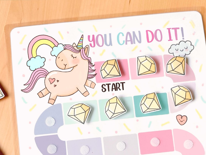 Unicorn Reward Chart Printable Routine Sticker Chart for Kids Behavior ...