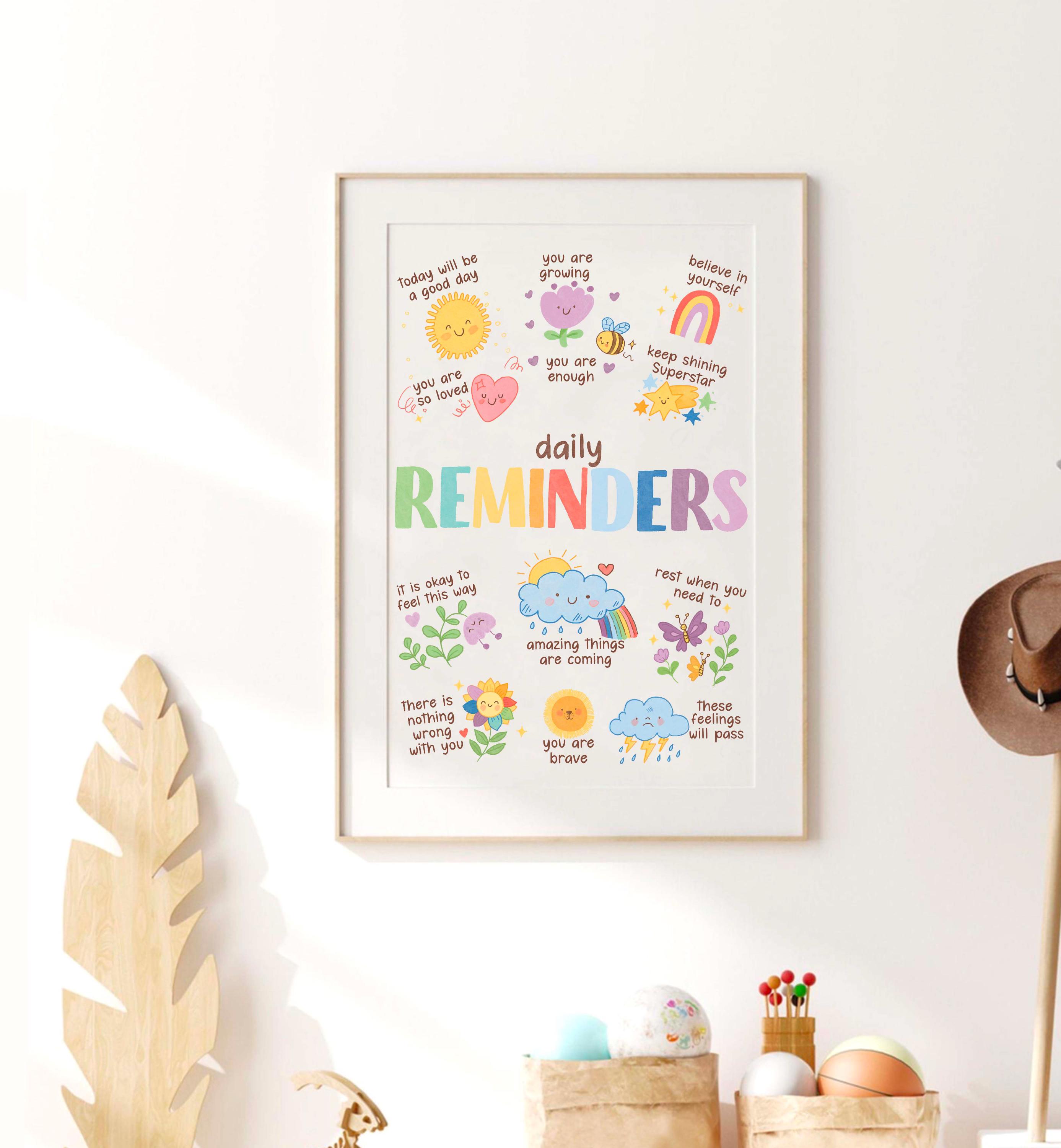 Daily Reminders Print Therapy Office Decor, Positive Affirmations ...