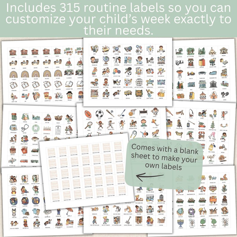 Weekly Kids Planner Editable Daily Routine Board, Autism Visual Chart ...