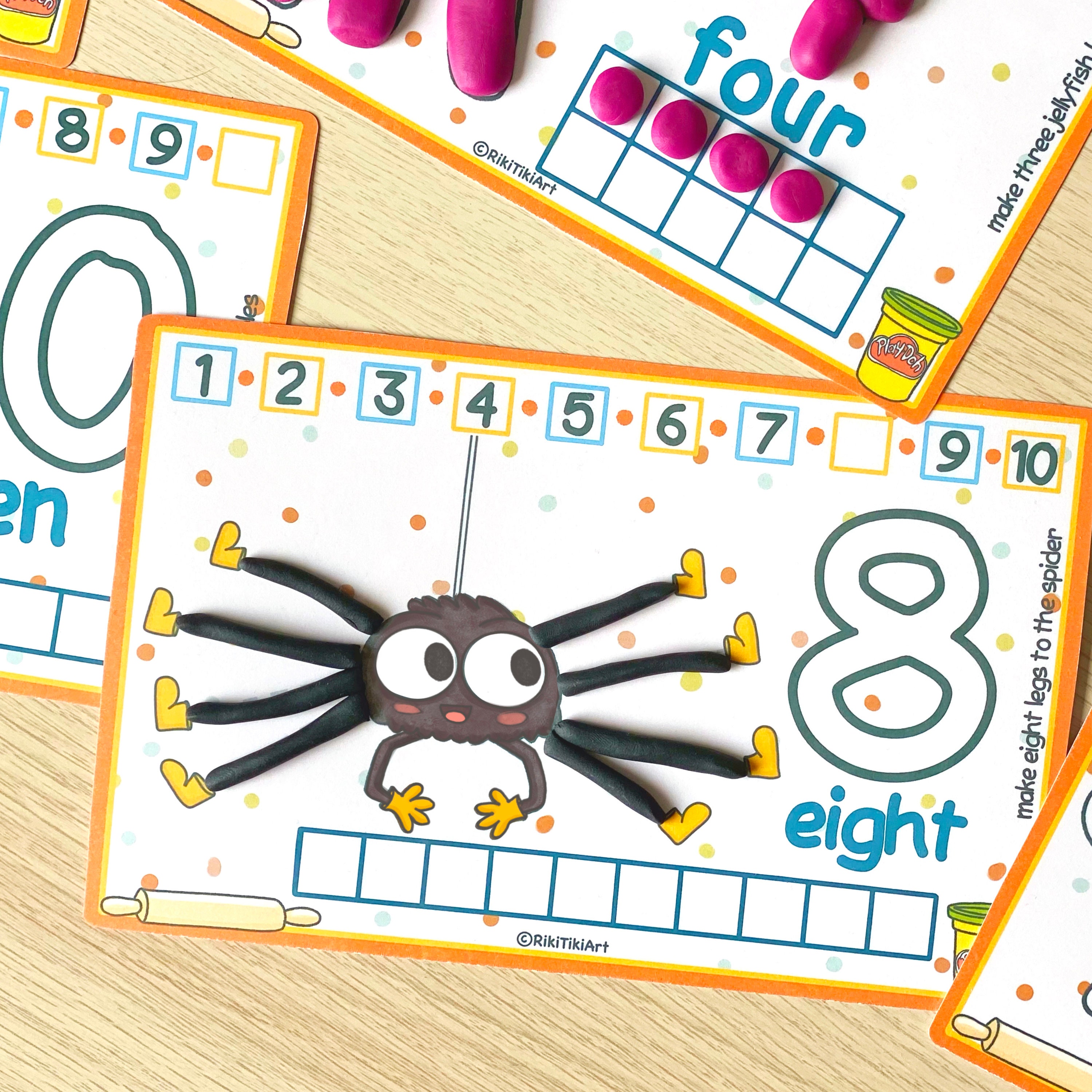 Counting and Numbers Play Dough Mats Printable Preschool Activities ...