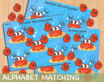 Alphabet Letter Matching Activity Preschool Worksheets Printable Toddler Activities Homeschool Montessori Materials Busy Book Pages