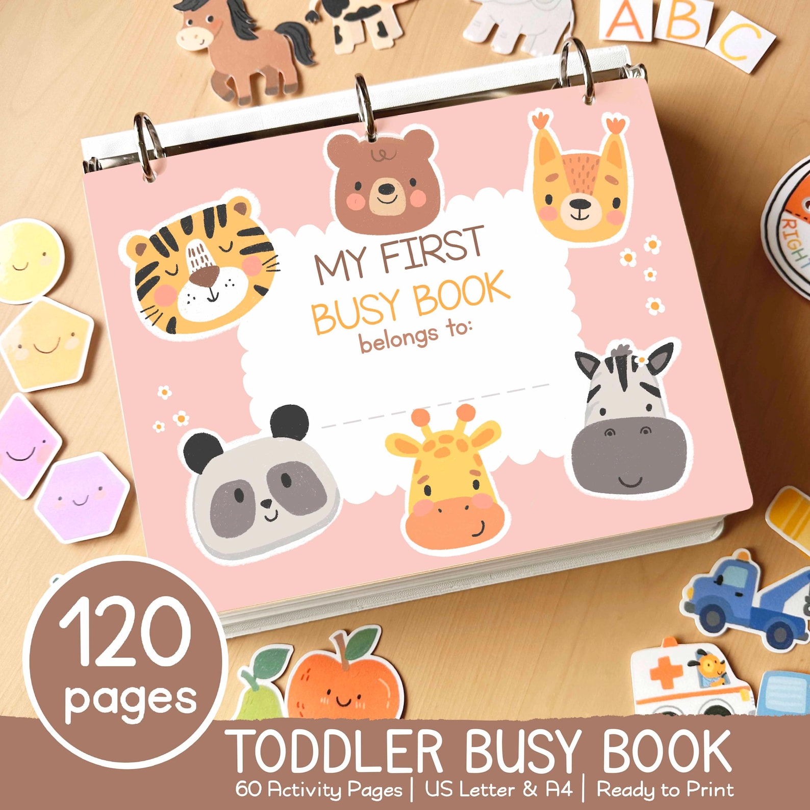 Toddler Busy Book Printable – Preschool Learning Binder, Montessori ...