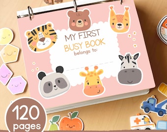 Toddler Busy Book Printable – Preschool Learning Binder, Montessori Activities, Kids Quiet Book, Homeschool Busy Binder