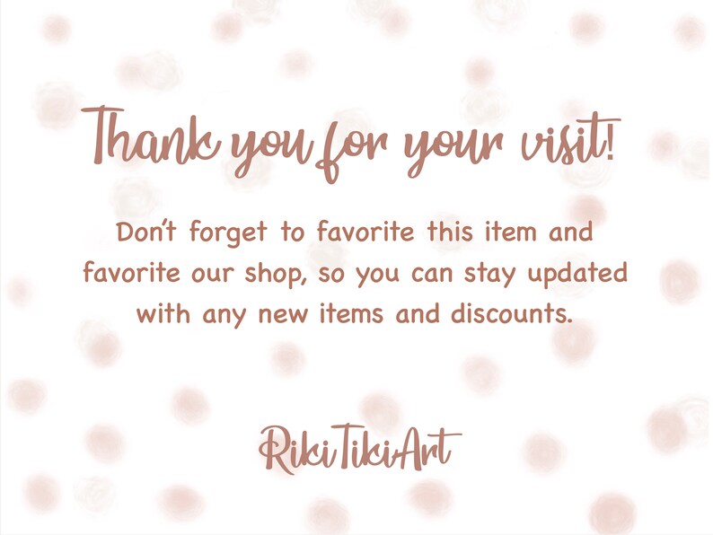 May include: Thank you for your visit! Don't forget to favorite this item and favorite our shop, so you can stay updated with any new items and discounts. Riki Tiki Art