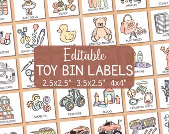 Storage Box Labels Editable Toy Bin Labels Ikea Trofast Labels, Toy Box Organization Playroom Classroom Daycare Toy Storage Labels