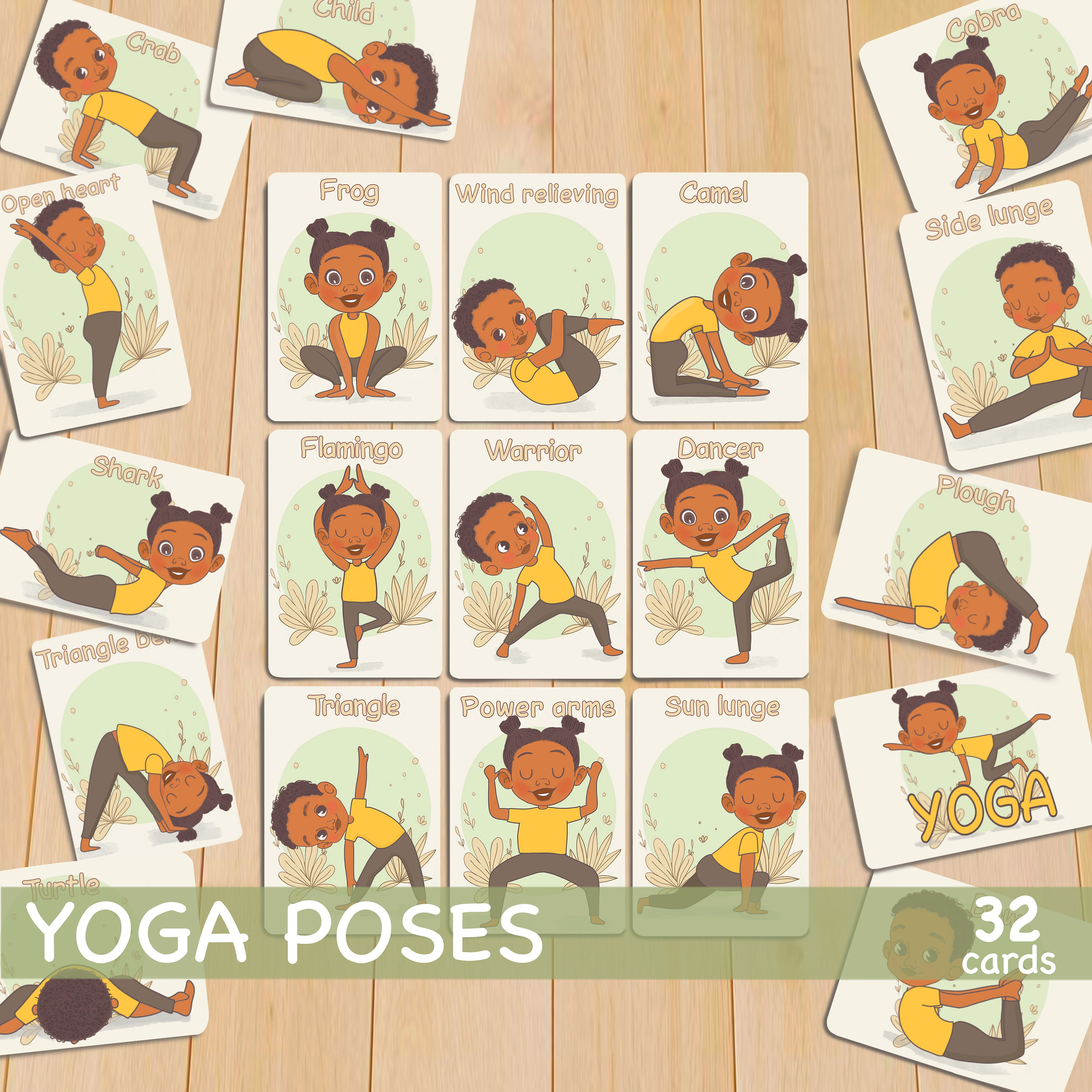 Kids Yoga Flashcards Childrens Yoga Pose Flash Cards