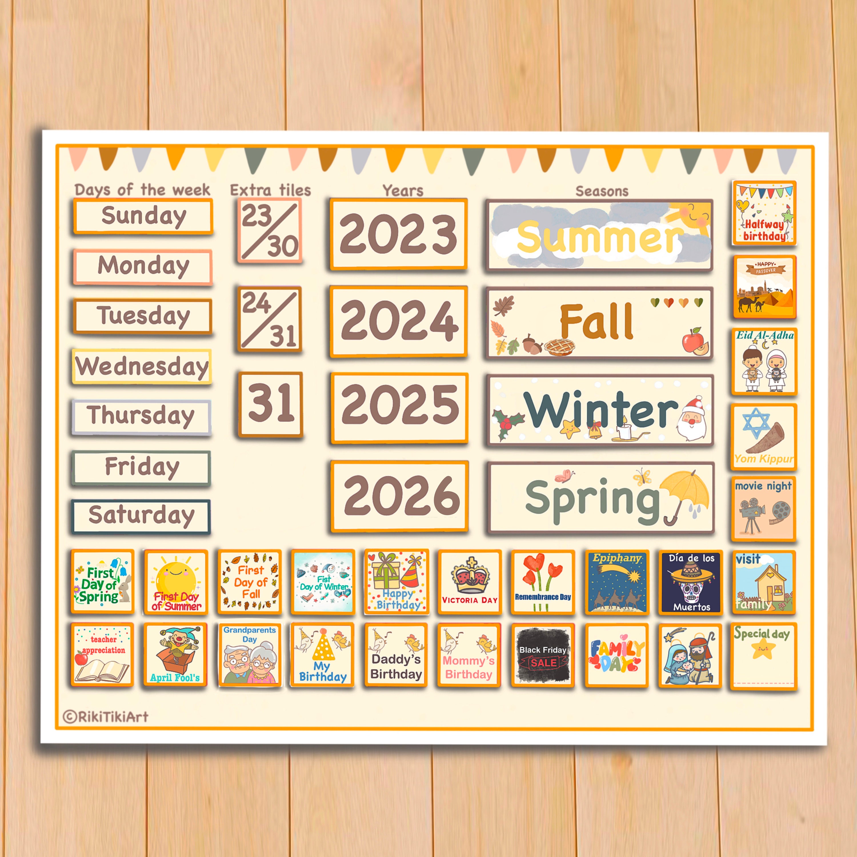 Wake Tech Fall 2023 Calendar Printable Wall Calendar For Kids Classroom Perpetual Calendar | Etsy Canada