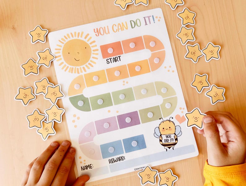 Printable Reward Chart for Kids Toddler Goal Chart Printable Kids Routine Chart Colourful Rainbow Behavior Daily Chore Chart for Toddlers image 4
