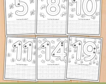 Number Tracing Worksheets 0-20: Preschool Handwriting Practice (PDF)