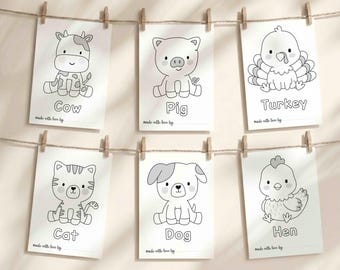 Farm Baby Shower Coloring Book Animal Coloring Pages Kids Keepsake Activity Guest Book Activities