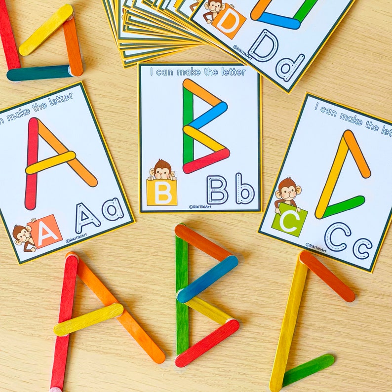 ABC Popsicle Sticks Alphabet Activity Game for Toddlers Etsy