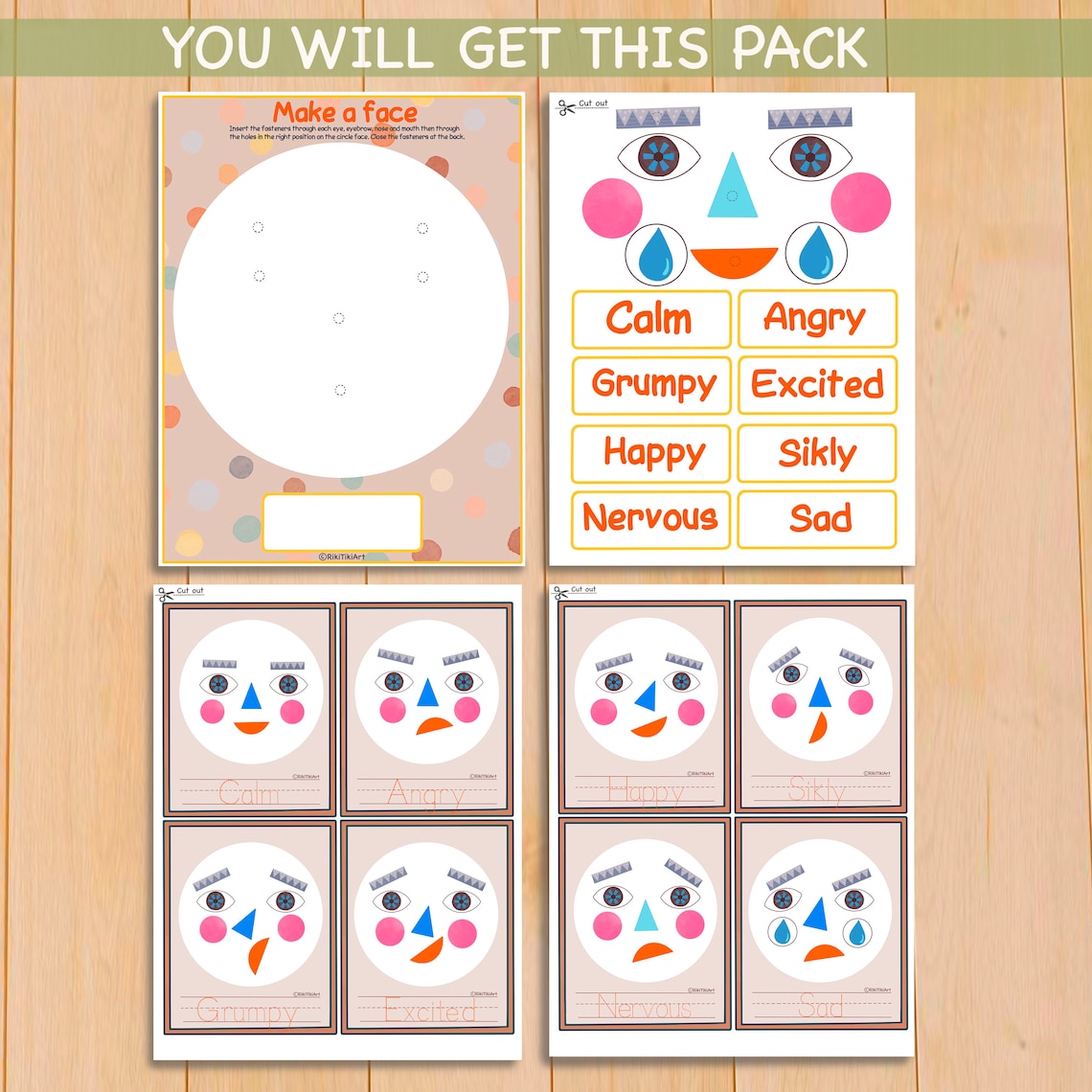 Printable Emotions Activity for Toddlers Feelings Kindergarten | Etsy