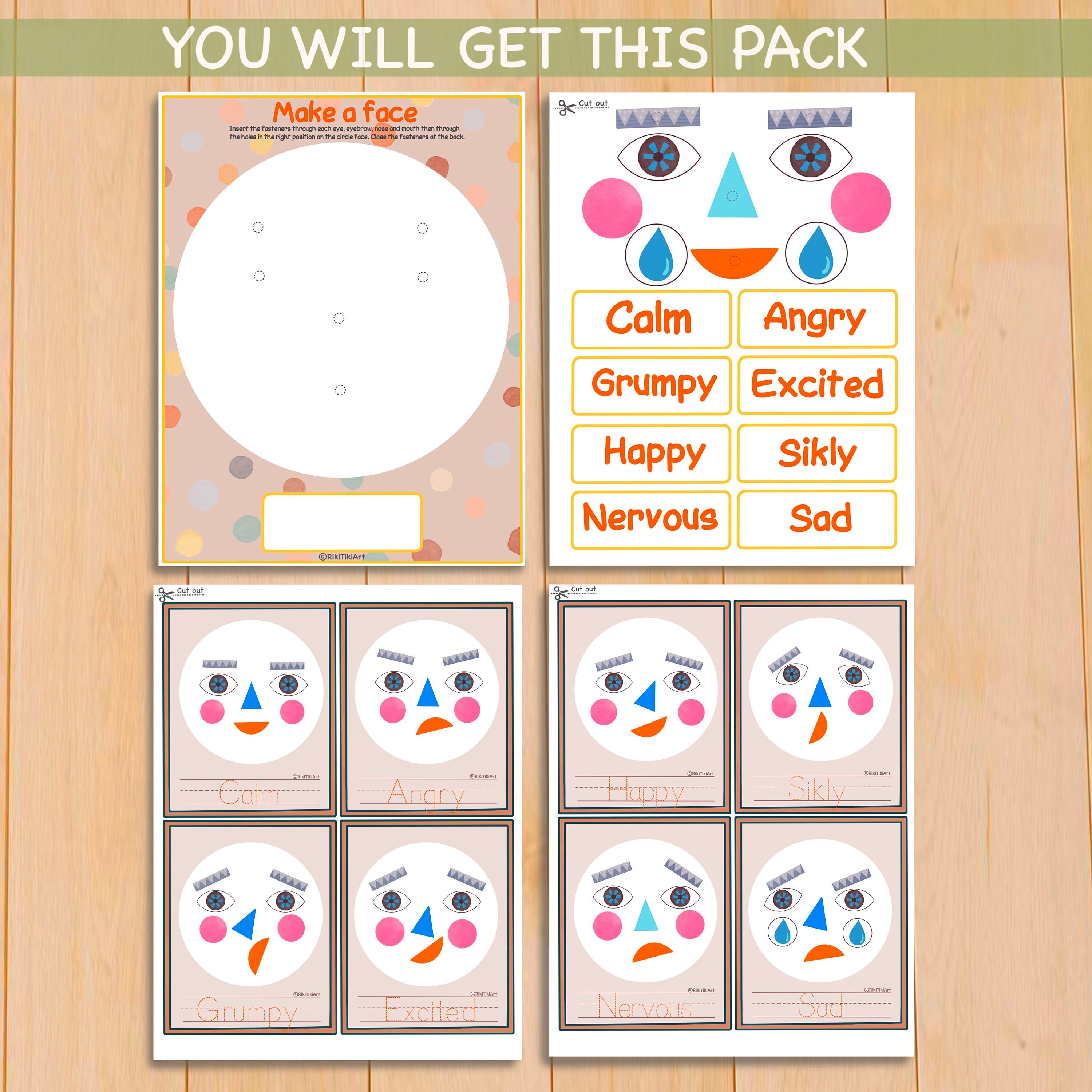 Printable Emotions Activity for Toddlers Feelings Kindergarten | Etsy