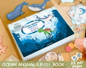 Ocean Animals Toddler Busy Book Printable Learning Binder Homeschool Preschool Printables Personalized Toddler Quiet Book Kids Activity Book