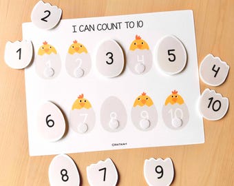 Number Matching Preschool Printables, Counting Activity for Toddlers, Kindergarten Worksheets, Learning Resources for Early Math