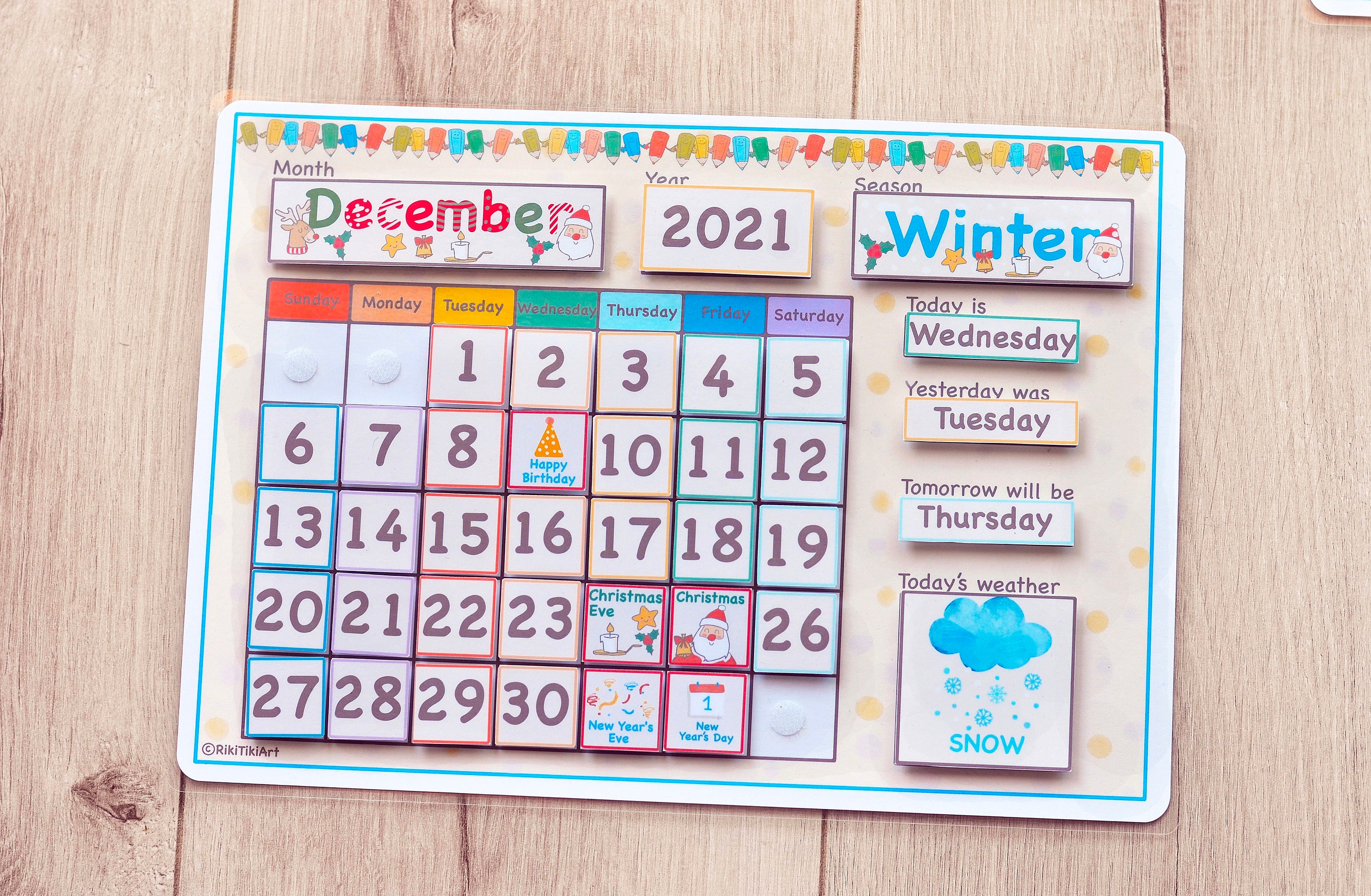 Homeschool Wall Calendar Perpetual Calendar Kids Calendar Etsy