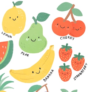 Fruit and Vegetable Posters - Educational Wall Art Set of 2 Watercolor Classroom Posters Montessori Downloadable Prints for Toddler Food Art image 7