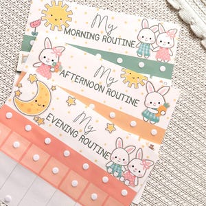 Toddlers Routine Flip Chart Editable Morning Routine Chart for Kids Daily Weekly Visual Schedule Enfant Chore Chart To Do List 210 Labels image 4