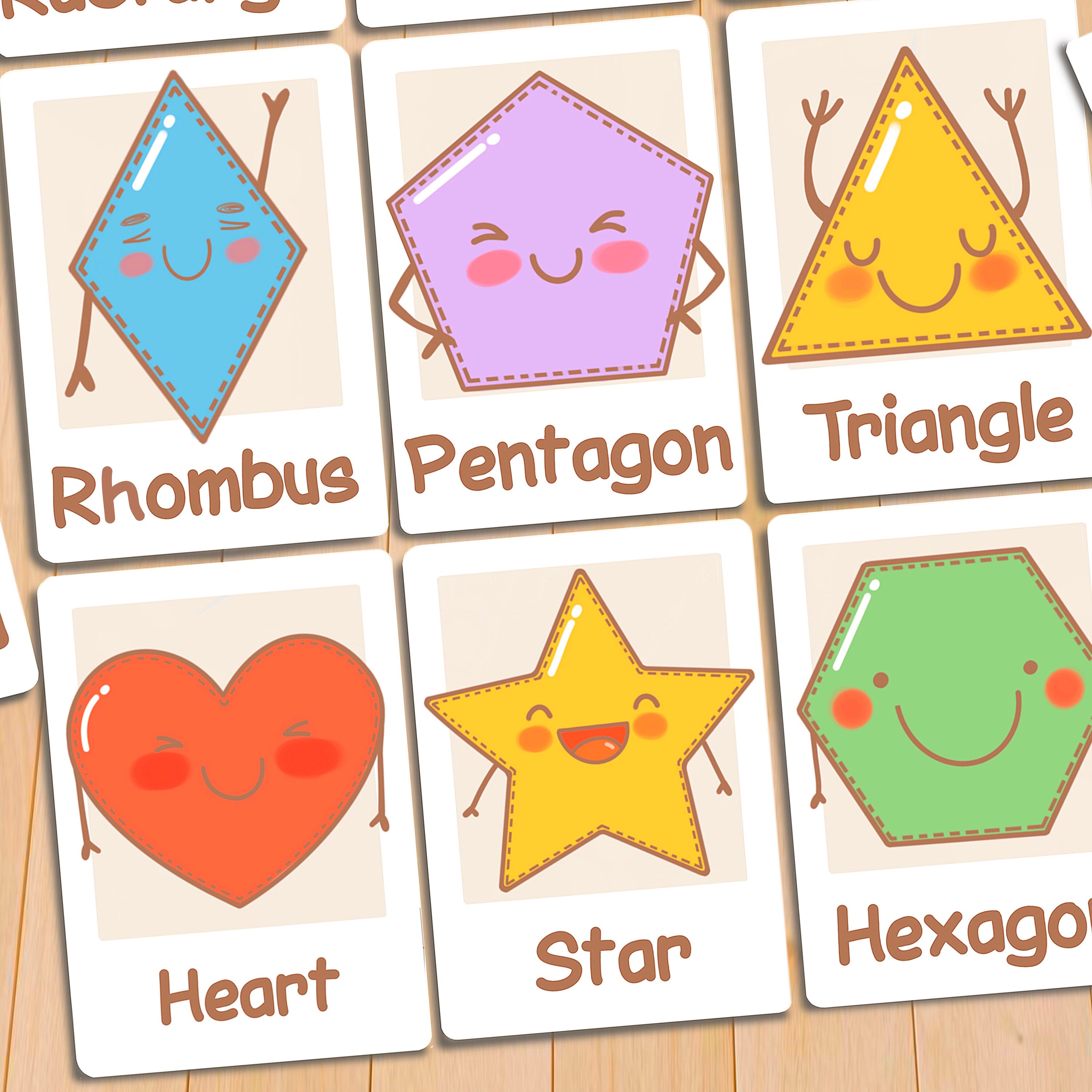 Geometric Shapes Flash Cards Printable Montessori Materials Etsy
