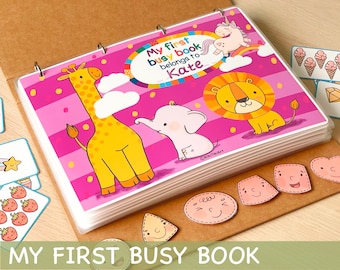 Toddler Learning Binder Printable Toddler Busy Book Girl Version Personalized Quiet Book for Toddlers Learning Folder First Activity Binder