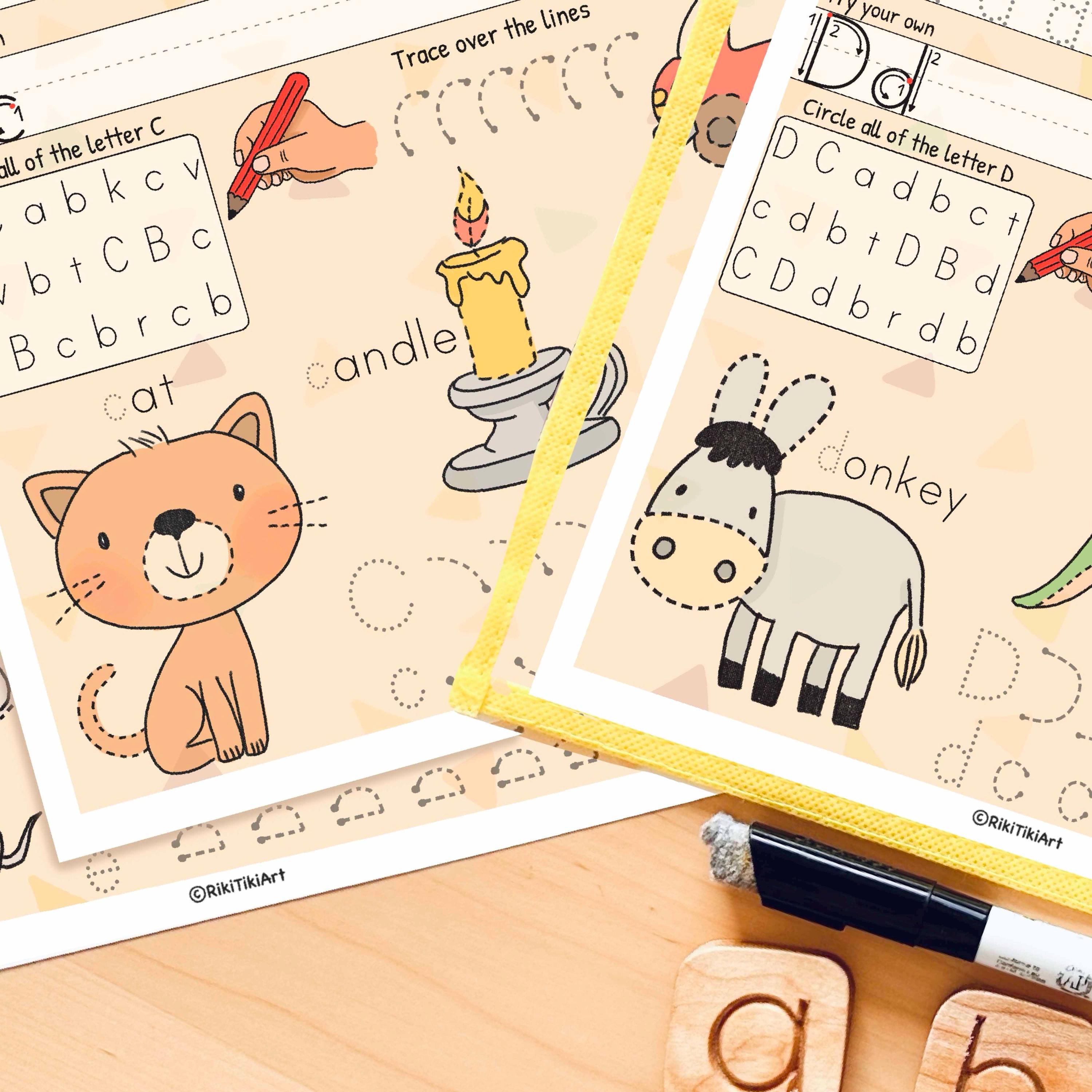 Download Abc Writing Alphabet Tracing Worksheets: ABC Handwriting Practice (PDF Download) - Etsy