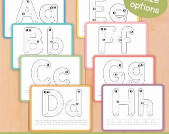 ABC Tracing Cards Letters Formation Flashcards, Alphabet Tracing Practice Handwriting Preschool Curriculum Homeschool Learning Resources
