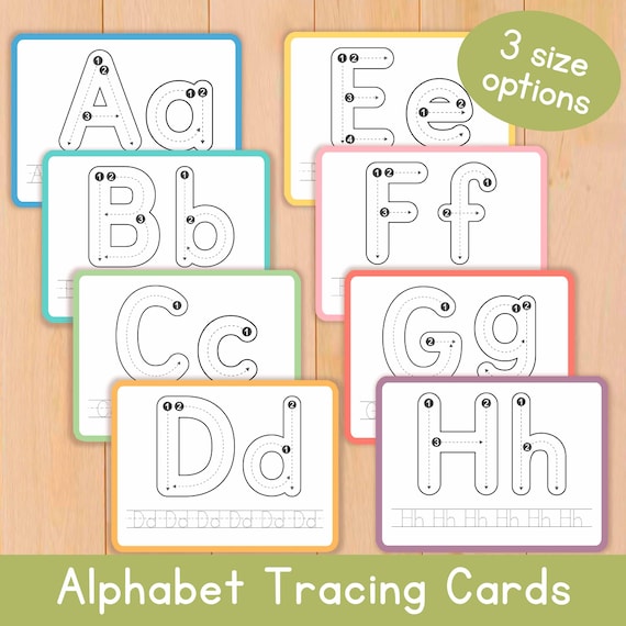 ABC Tracing Cards Letters Formation Flashcards, Alphabet Tracing Practice Handwriting Preschool Curriculum Homeschool Learning Resources