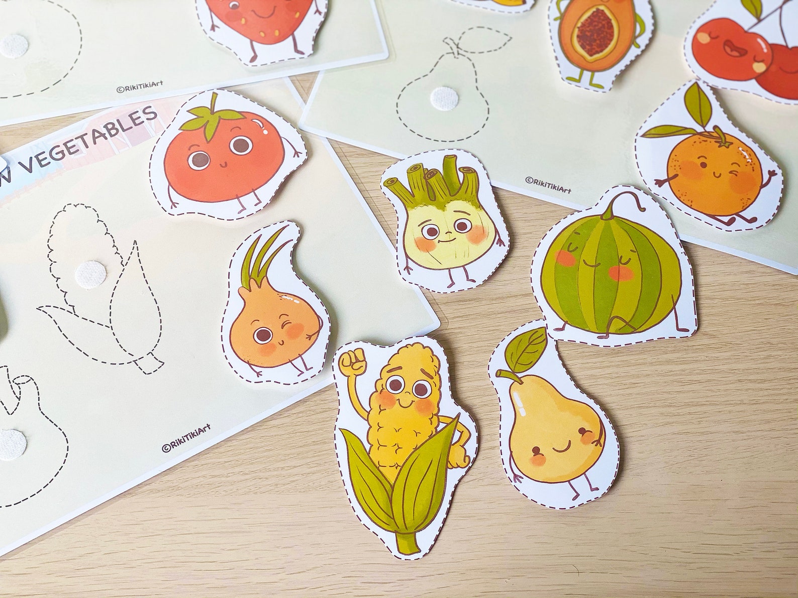 Fruits and Vegetables Matching Game Educational Sorting Etsy