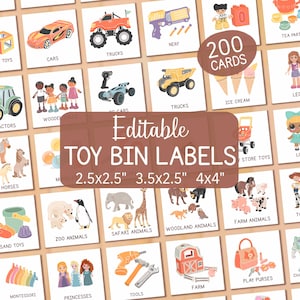 Toy Bin Labels Daycare Visual Stickers, Printable Storage Labels with Pictures - Storage Box Organization
