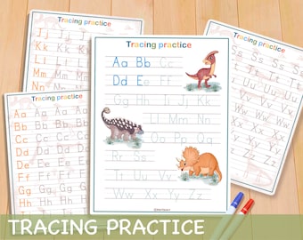 Tracing Alphabet, Preschool Learning Folder, Busy Book Printable Preschool Worksheets, Preschool Curriculum
