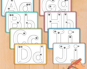 Alphabet Tracing Cards: ABC Letter Formation Worksheets (Digital Download)