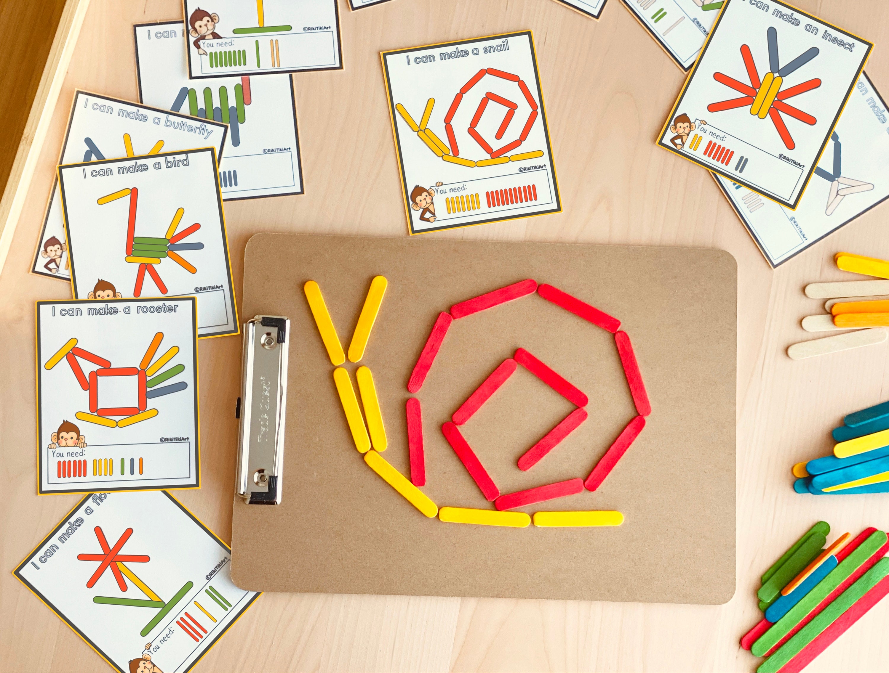 Nature Popsicle Sticks Activity for Toddlers Montessori Activities ...