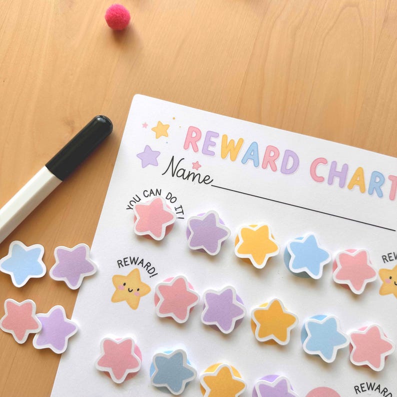 Printable Reward Charts for Kids Behavior Sticker Chart Potty Training ...