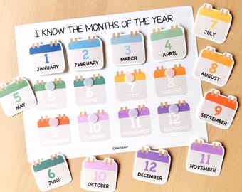 Months of the Year Printable: Montessori Calendar Activity (Digital Download)