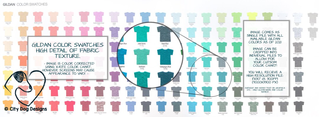 Gildan Color Swatch for All T-shirt Colors | 2021 | Updated |full ...