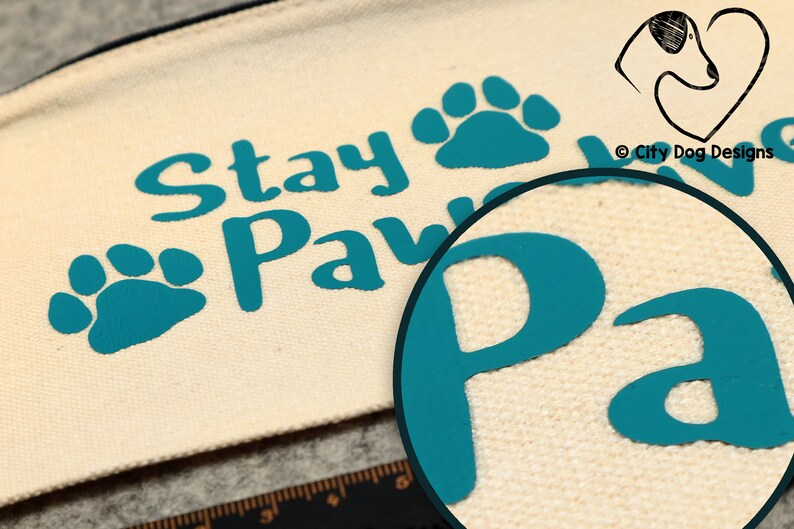 Dog Pawsitive |Canvas Zipper Bags Paw StayPositive Zipper Bag Canvas Pencil Pouch Canvas Makeup Bags