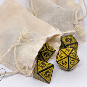 Yellow & Black Dungeons and Dragons Role Playing Dice | Games | RPGs | DND | Upgrade |