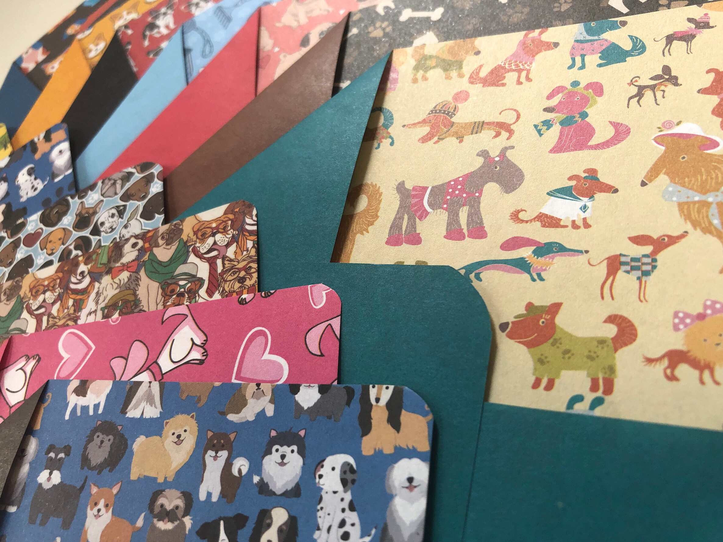 Dog & Puppy themed Stationary 13 Envelopes Hand Made Etsy