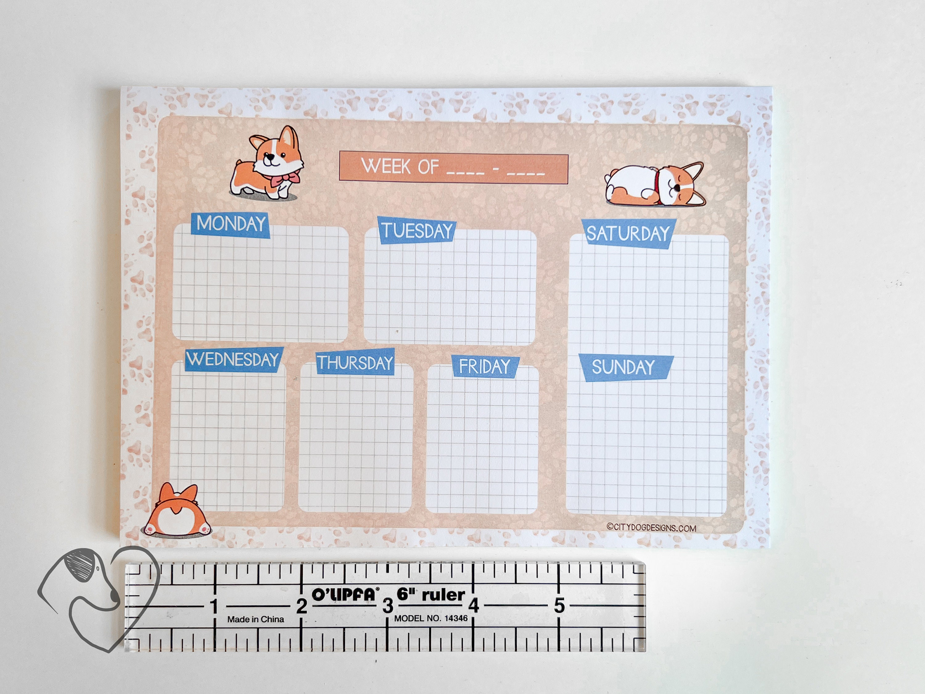 Digital Download of Corgi Weekly Schedule Planner Print at Home ...