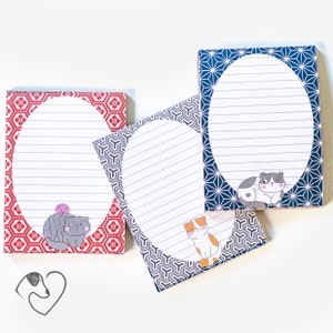 Bloc de notas con diseño de gato japonés / Juego de papelería kawaii