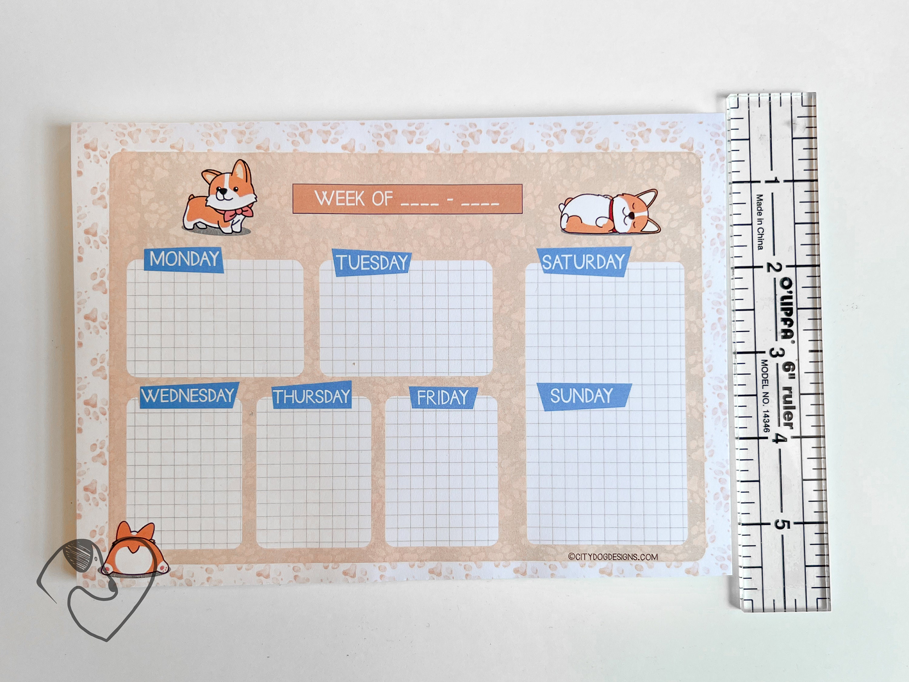 Digital Download of Corgi Weekly Schedule | Planner | Print at Home ...