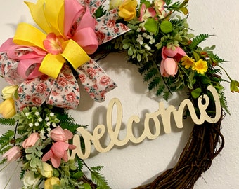 spring welcome wreath