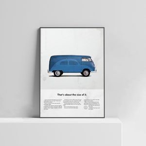 Volkswagen VW Blue Van Poster