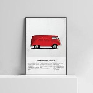 Volkswagen VW Red Van Poster