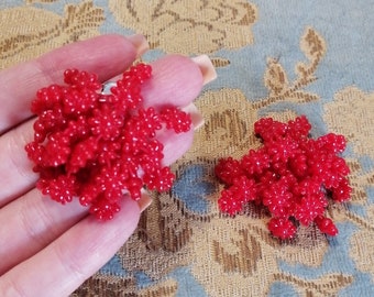 Fun Red Flower Clip-Ons