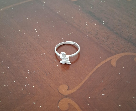 Tiny Silver Coloured Dinosaur Adjustable Ring - image 2