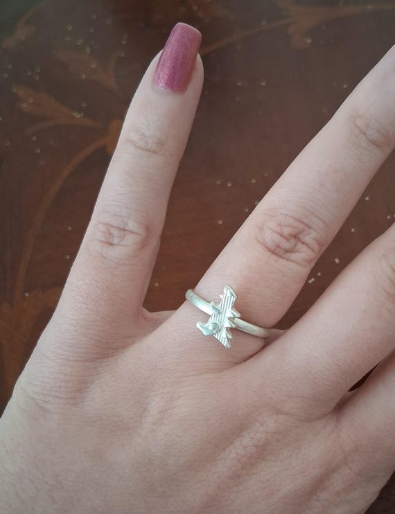 Tiny Silver Coloured Dinosaur Adjustable Ring - image 5