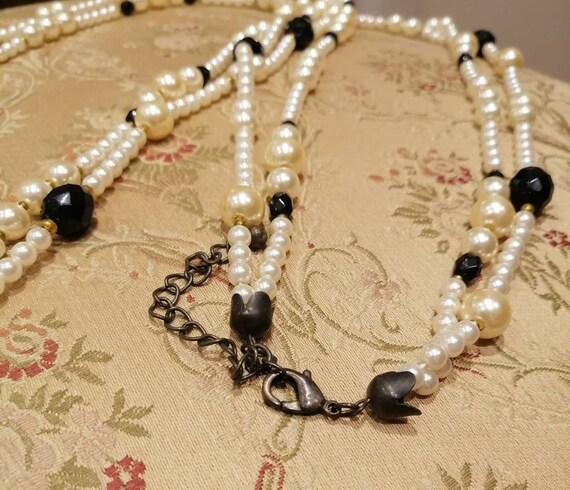 Long Double Stranded Beaded Necklace - image 3